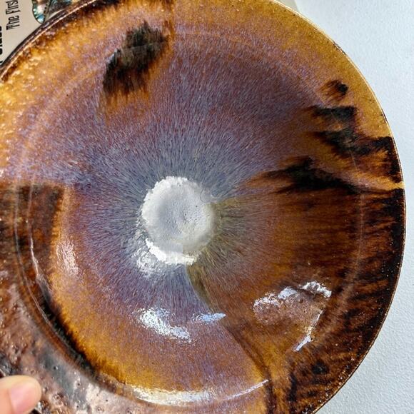 Studio Art Bowl 9" Stoneware Multicolor Dipped Bowl With Felt Bottom - Picture 5 of 12